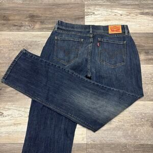 Levis 525 Dark Wash Blue Womens 12 Perfect Waist Straight Denim Jeans Red‎ Tab